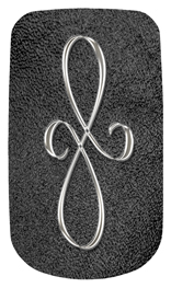 DAROYAL 601 SL SH BK Silver Scroll Shimmer Black Background